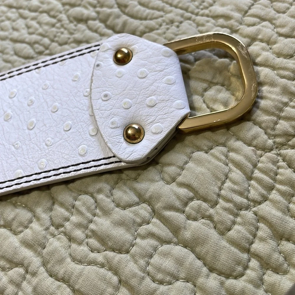 Worth ostrich skin, leather statement, belt